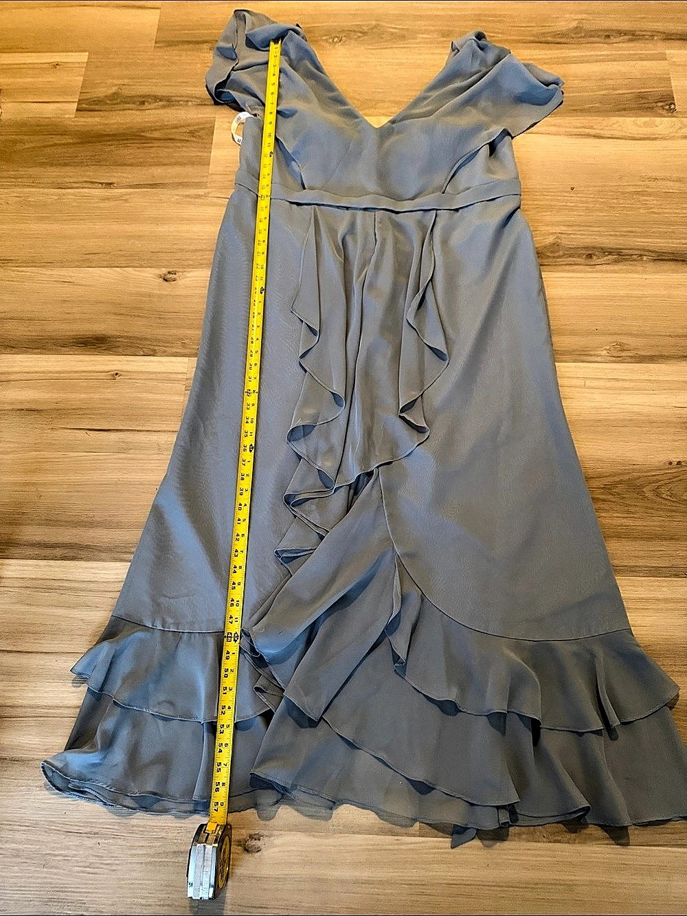 JJ’s House Blue Ruffle Maxi Dress NWT - Picture 3 of 5
